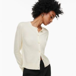 NWT Aritzia Babaton Vanity Cashmere Cardigan in Whisper White (size S)